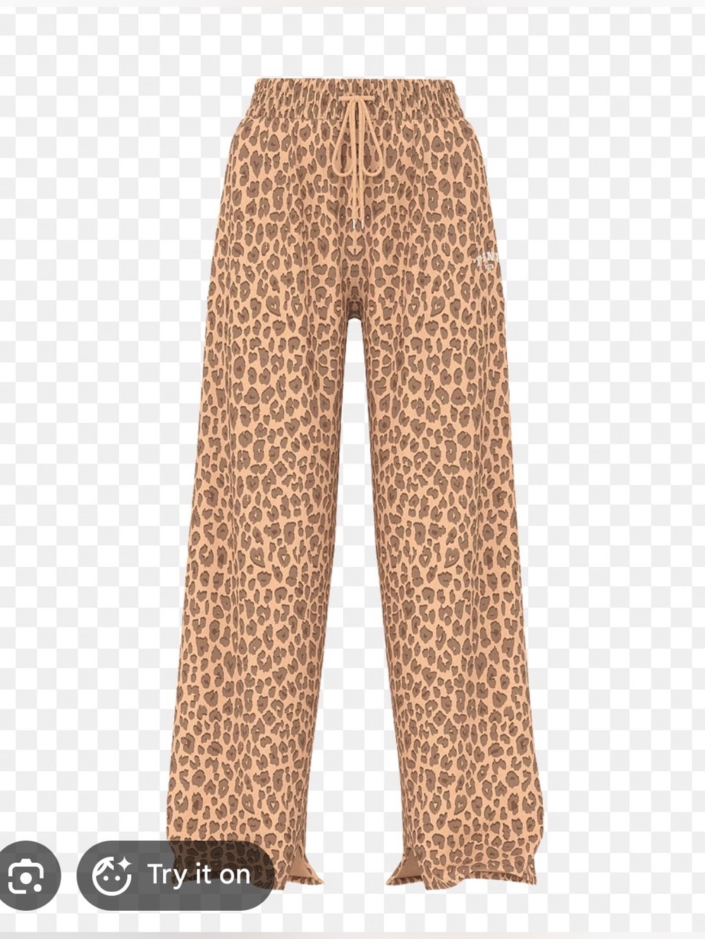 Victoria's Secret PINK cheetah Campus Fleece Wide Leg Split Hem Sweatpants!